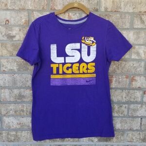 Louisiana State University LSU TIGERS PURPLE SS Slim Fit Shirt (Size Large) NIKE